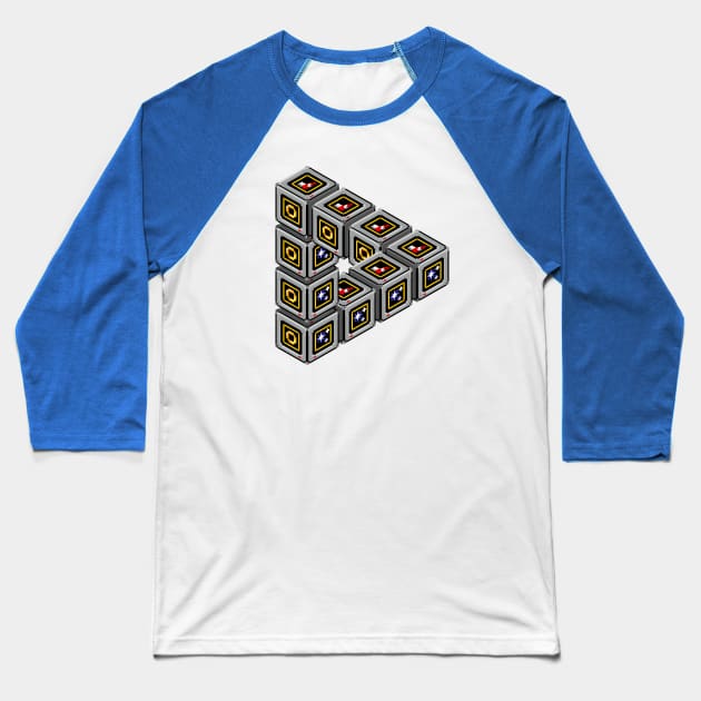 Impossible Power Up Triangle Baseball T-Shirt by Byway Design